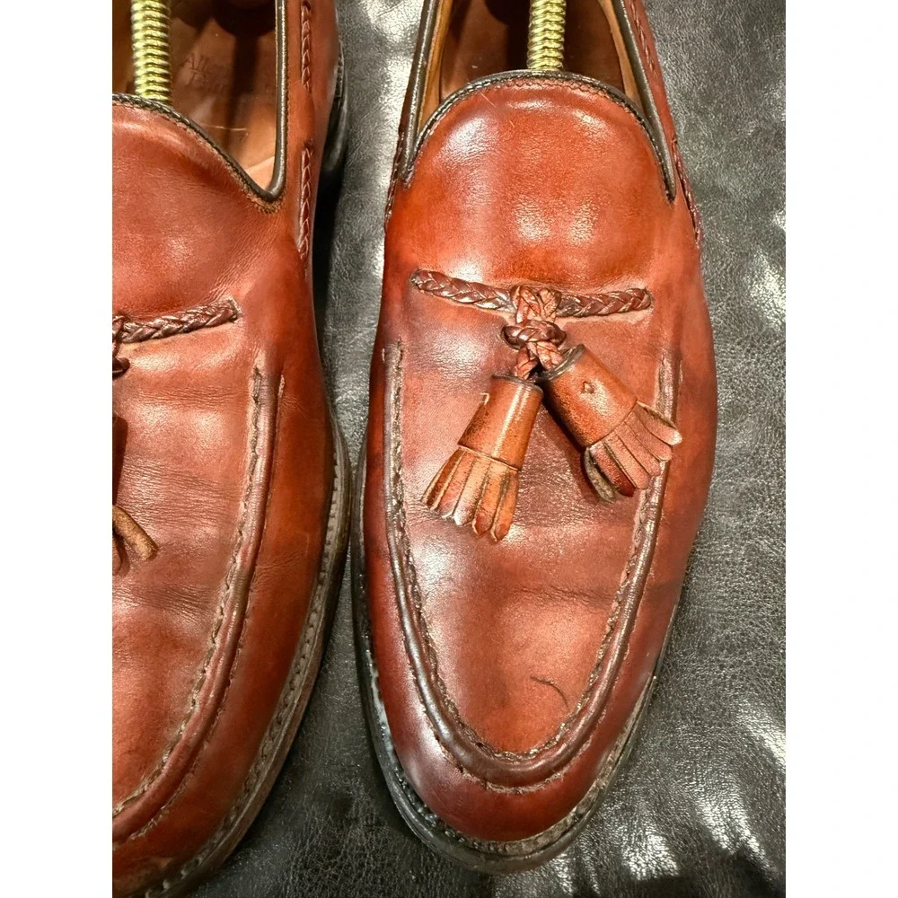 Allen Edmonds Brookwood 4847 Mens 10.5 D Chili Brown Leather Tassel Loafers USA